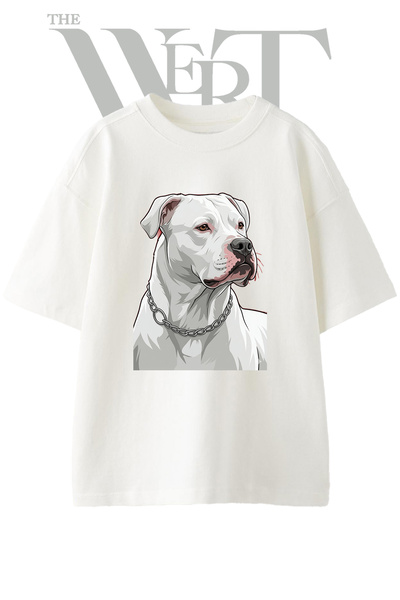 THEWERT Dogo Argentino dizajn, unisex bela majica sa širokim krojem