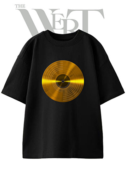 THEWERT Μπλουζάκι Unisex Μαύρο Oversize με στάμπα σε σχέδιο χρυσού πλακέτας