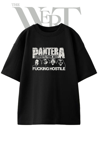THEWERT Tricou oversize negru unisex cu imprimeu Pantera Design