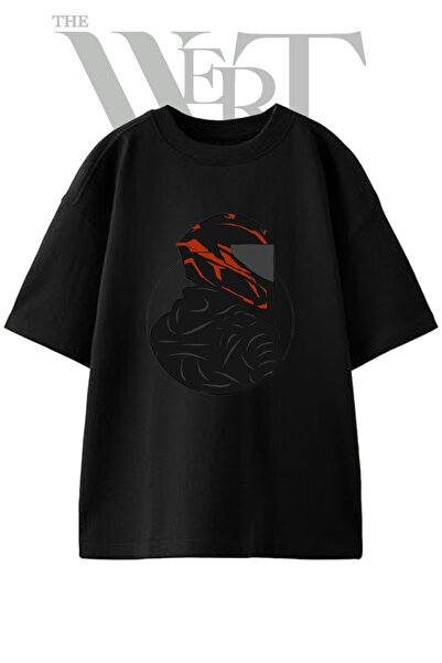 THEWERT Helmeted Driver Design Printed Unisex Black Oversize T-Shirt
