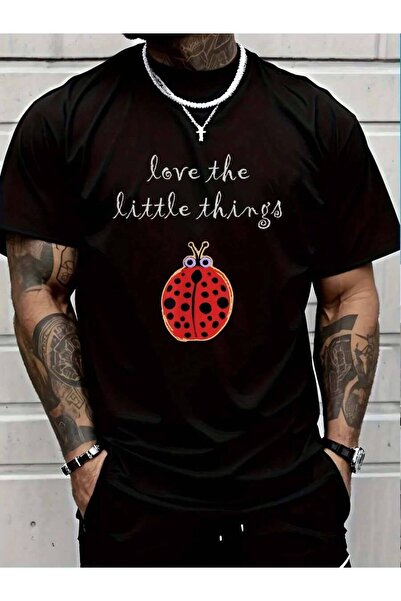 9JY تي شيرت من القطن بنسبة 100% بطبعة Love The Little Things Ladybug للرجال و...