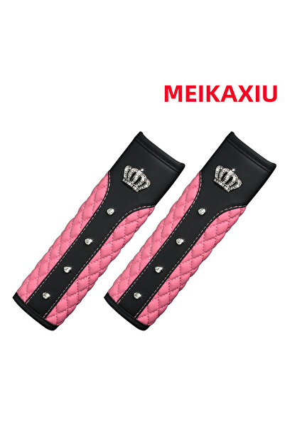 Choice3 Pink 2 PU Leather Square Embroidered Diamond Crown Blingbling Soft an...