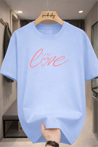 Pink Sky Premium Oversize T-Shirt 100% Cotton Unisex Comfortable Fit Trending...