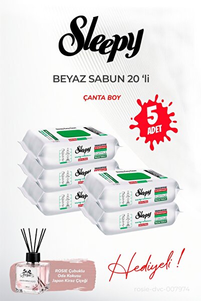 Sleepy White Soap Bag Size (5 Packs X 20 Sheets) and Rosie Room Fragrance