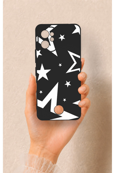 Vip Case Reeder S19 Max Pro Uyumlu Siyah Mega Star Desenli Silikon Kılıf
