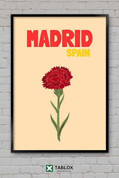 TABLOX Madrid Spania Oraș Estetic Minimal Floare de cuișoare Tablou decorativ...