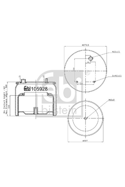 FEBI BILSTEIN Burduf Suspensie Pneumatica Puntea Spate Daf Cf/Lf 45/Lf 55 200...