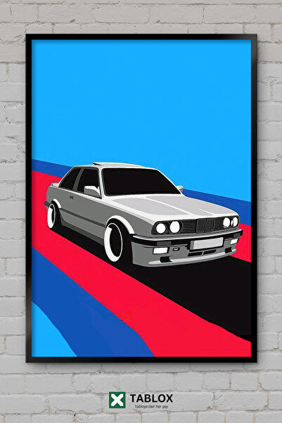 TABLOX Bmw Sports Car Estetică E30 Masă decorativă din MDF cu cadru din lemn
