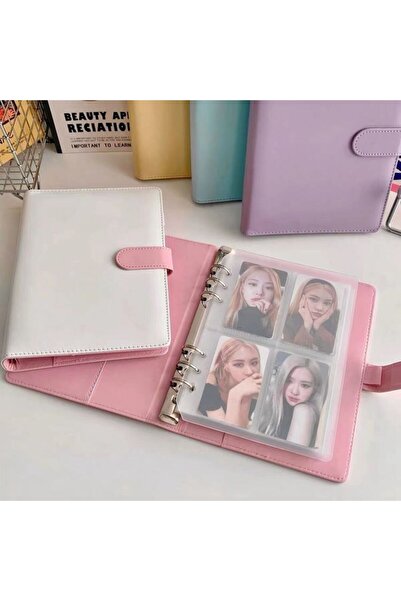 Kpop Dünyasi Macaron Beyaz Pembe A5 Binder Dosyası