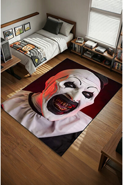Milura Terrifier Art The Clown Dijital Baskılı Kaymaz Taban Oyuncu ve Genç Od...
