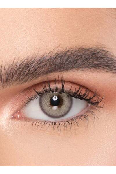 NATUREL عدسات لاصقة طبيعية - عدسات شهرية - لون رمادي - زوج في علبة مع حافظة ل...