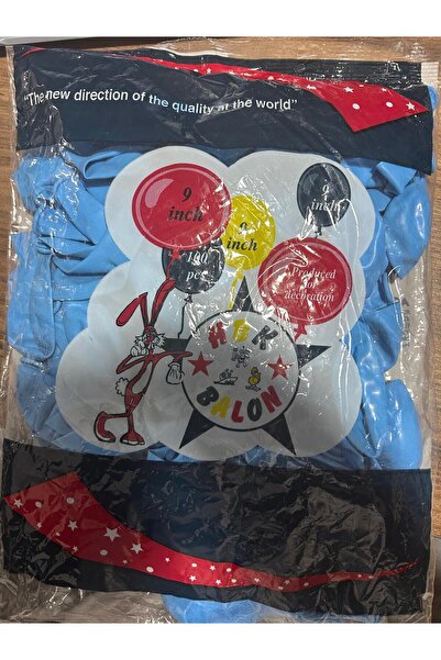 HBK Balon بالون أزرق مقاس 9 بوصة 100 قطعة