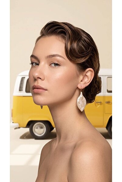 POYASE Marble Pattern Leaf Earrings Dangle Gold Color Women's Earrings Turquo...