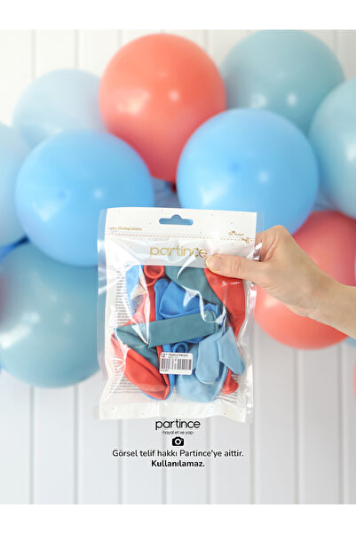 partince 12 Adet Standart Boy 12'' Okyanus Karışım Renk Balonlar