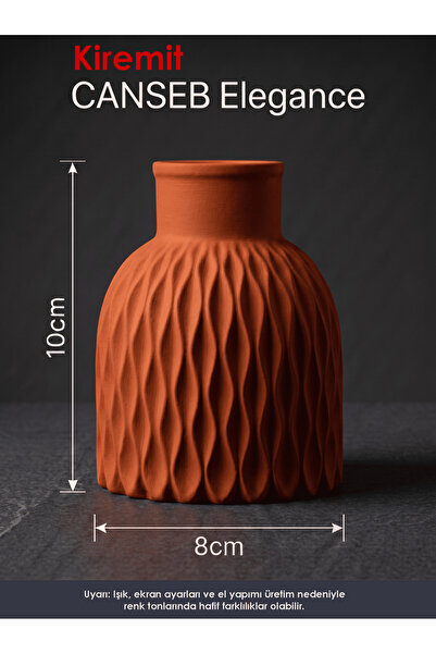 CANSEB Elegance Premium - Brick Color - Wavy Decorative Vase - 10X8Cm - Hand-...