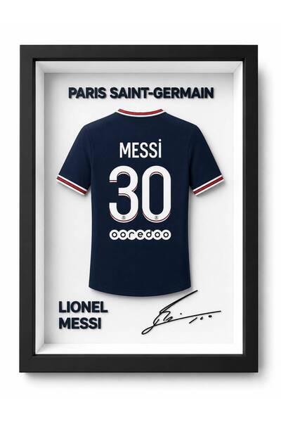 sonvadi Lionel Messi PSG Forma İmzalı Çerçeve Hediyelik 14x22 cm
