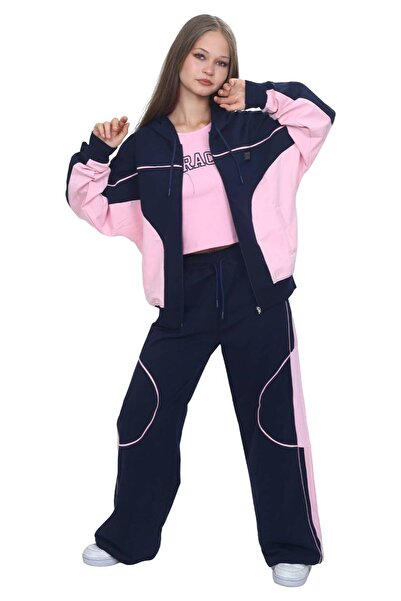 diamondstar Girl's 3-Piece Printed Suit with Zippers and Interlacing, Age 7/16