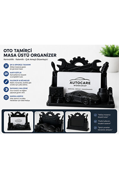 LİYA3D Auto Mechanic Desktop Organizer Business Card Holder – for Repair Shop...