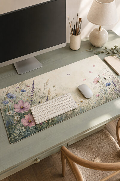 RUGRUMBA Premium Botanik Watercolor Meadow XXL Ποντικομαξιλαράκι Gaming 40x90...