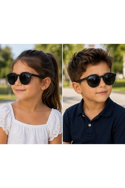 Bymiel Children's Unisex Black Uv400 Sunglasses