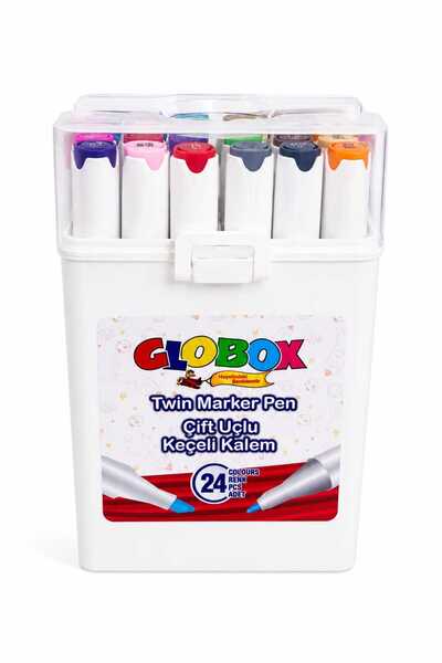 Globox Twin Marker Set Çift Uçlu Keçeli Kalem Seti 24'lü
