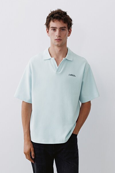 Pull & Bear Kısa kollu gofre polo t-shirt