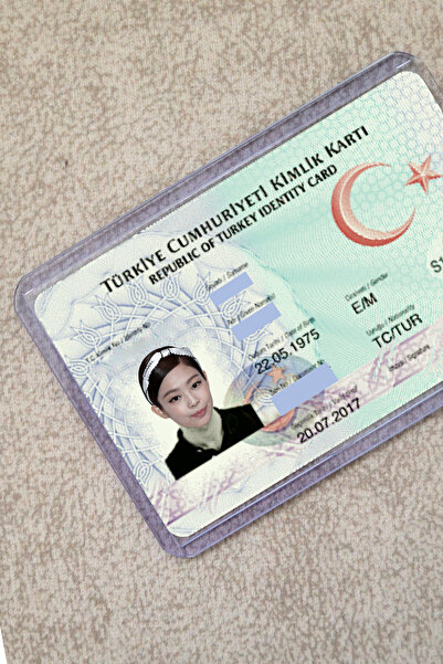 SARANG Jennie Blackpink Şeffaf Kimlik Kılıfı - Ehliyet, Nufüs Cüzdanı, Okul Kartı, Akbil Kılıfı