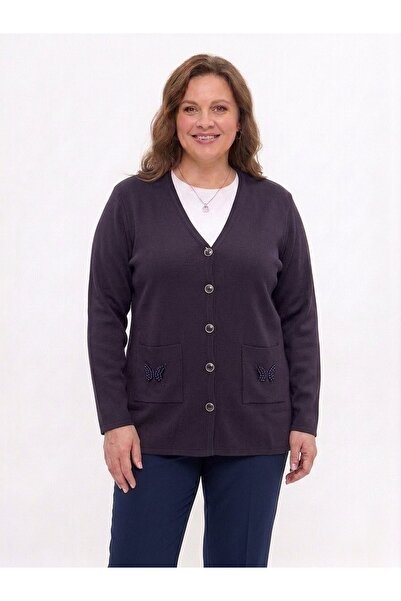 onno style women Cebi Butterfly Stone Steel Knit Classic Tricot Jacket
