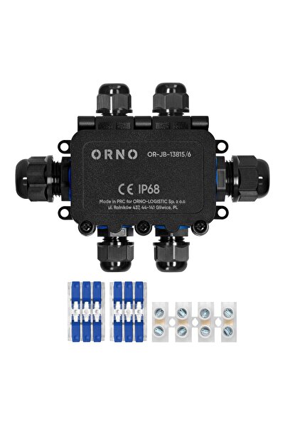 Orno Professional Derivation Box OR-JB-13815/6, 6 Inputs, 2xM20, 4xM16, Flush...