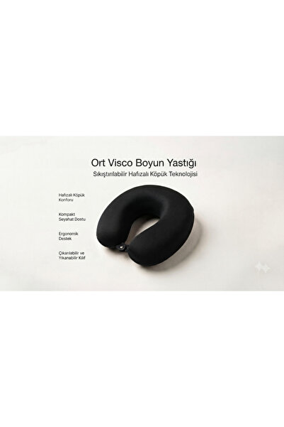 Genel Markalar Boyun Yastığı Ergonomik Seyahat | Hafızalı Visco Köpük, Kompak...