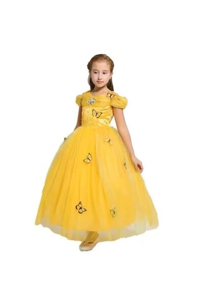 Funny Party Shop Rochie Prințesa Belle, Frumoasa și Bestia, cu fluturi, 3-4 a...