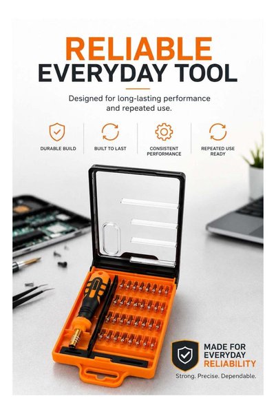 Jakemy 32-in-1 Precision Screwdriver Set with Magnetic Bits | Professional Electronics Repair Tool Kit | Non-Slip Handle | Portable Storage Case | Multi-Bit Screwdriver for Phones, Laptops, PCs & Watc