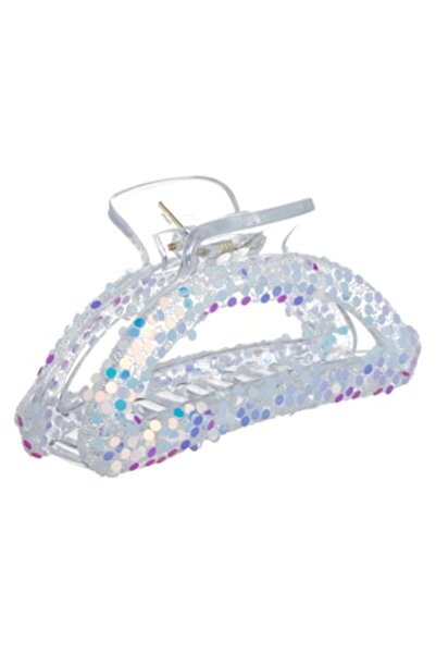 ivokid Clamă de păr transparentă cu confetti colorați pentru femei 9cm