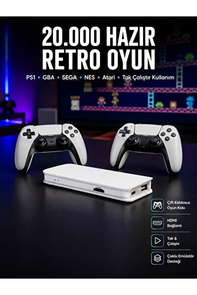 FTA TİCARET Retro Oyun Konsolu – 20.000 Yüklü Oyun