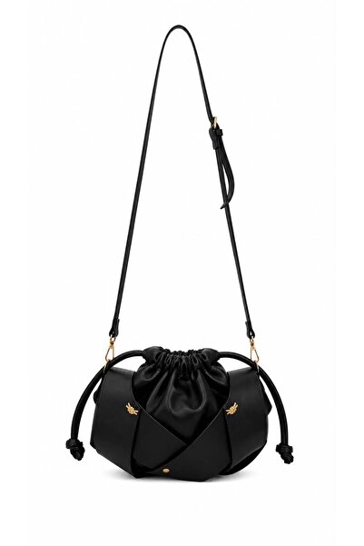 GZ GAIBAG Lipa Black Women's Drawstring Cross Shoulder Bag |   Pu Leather