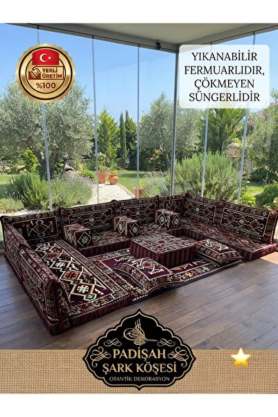 Şark köşesi Yer/Sırt Minder Takımı (SÜNGERLİ) Salon/Balkon içindir🌼