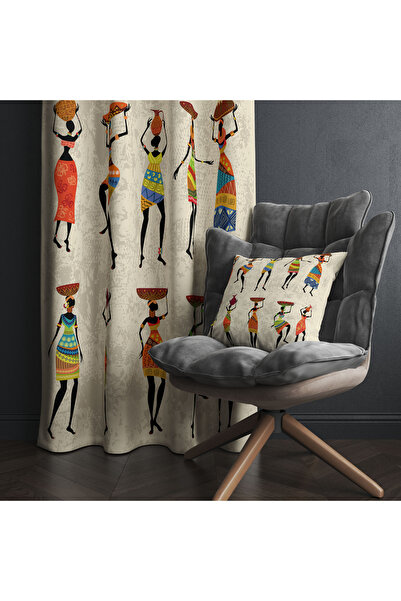 stellahomes Ethnic Patterned Colorful Decorative Background Curtain with Afri...
