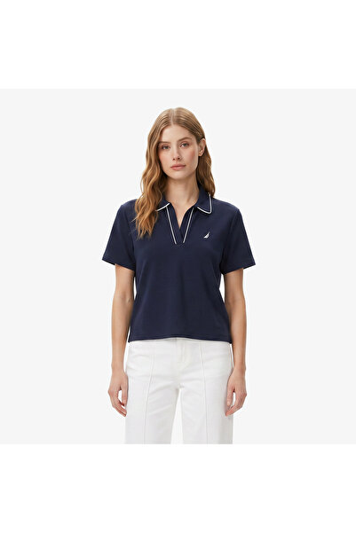 Nautica Kadın Lacivert Regular Fit Polo Yaka T-Shirt