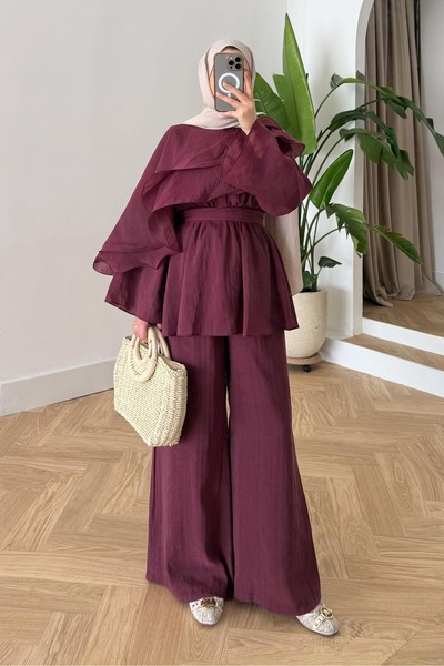Rimel Moda Mira Volan Takım Bordo