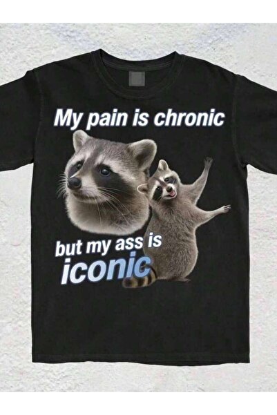 LİNA06 قميص بطبعة "Pain Chronic But My Is Iconic Funny Possum"، قمصان مضحكة، ...
