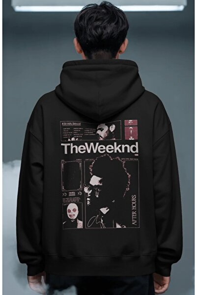 SEVBANO هودي فاخر كبير الحجم مطبوع عليه The Weeknd Rapper Singer للجنسين