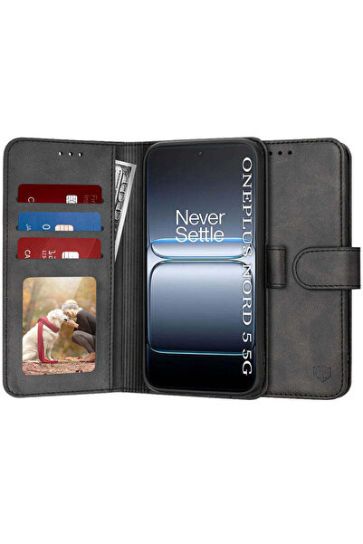 Techsuit Husă pentru OnePlus Nord 5, tip agendă, negru - negru