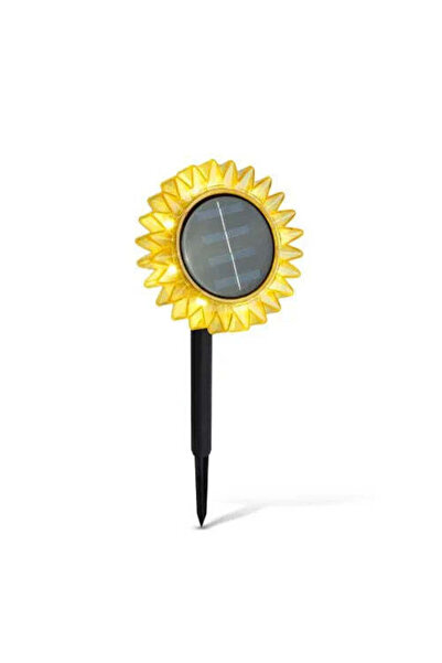 Promagg Lampă solară de grădină Floarea-soarelui, LED alb cald, 35 cm, Galben