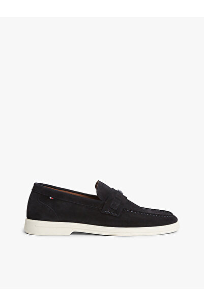 Tommy Hilfiger Erkek Light Süet Flag Hardware Loafer Ayakkabı