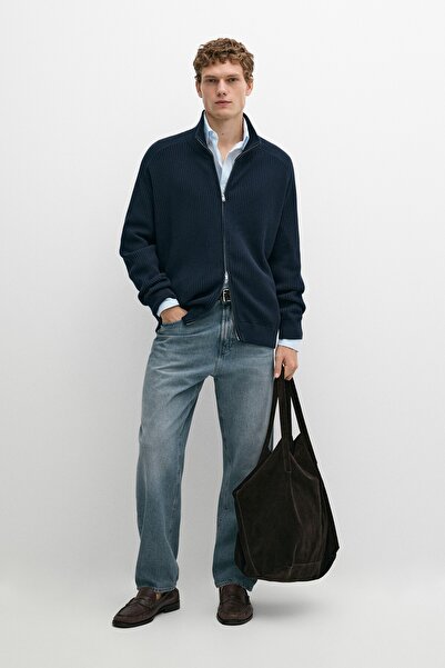 Massimo Dutti %100 pamuklu fitilli triko hırka