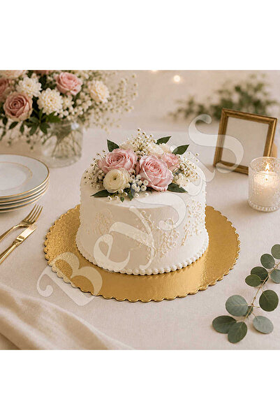 BeySüS Cake Base Gold Round 30X32 cm