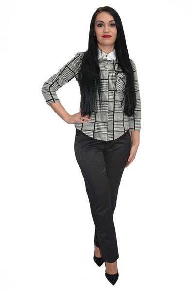 OEM Pantalon modern cu imprimeu de catifea,nuanta neagra