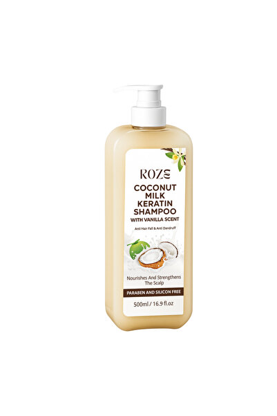 ROZE Coconut Milk Keratin Shampoo | Anti-hairfall | Anti – Dandruff | 500ml