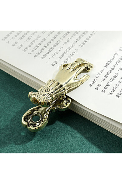 choice2 فانكو SQ0450 مشبك كتاب معدني بتصميم ذيل السمكة، فاصل كتب ذهبي بتصميم ...