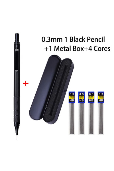 Choice قلم رصاص ميكانيكي معدني JOMPENS أسود 0.3 مم مع خرطوشة 0.7/0.9/0.3 مم، ...